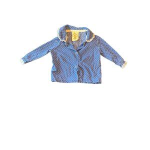 Vintage 80s Baby Girls Denim‎ Overalls & Floral Blouse Set